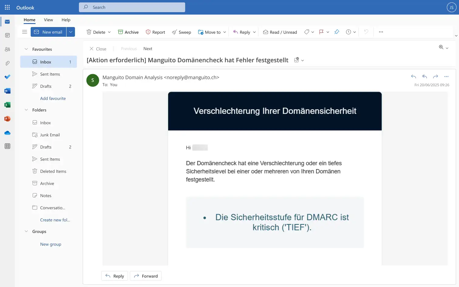 Beispiel eines Berichts nach der Domänenanalyse