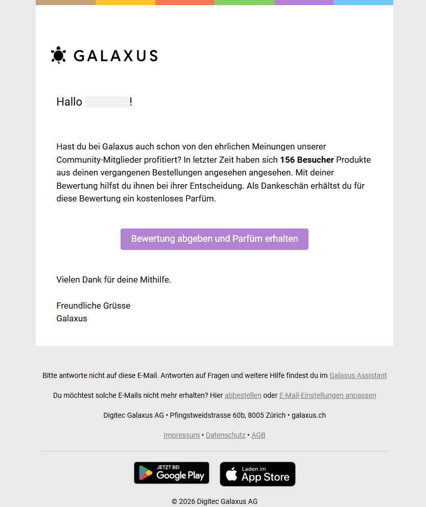 Galaxus Email Beispiel