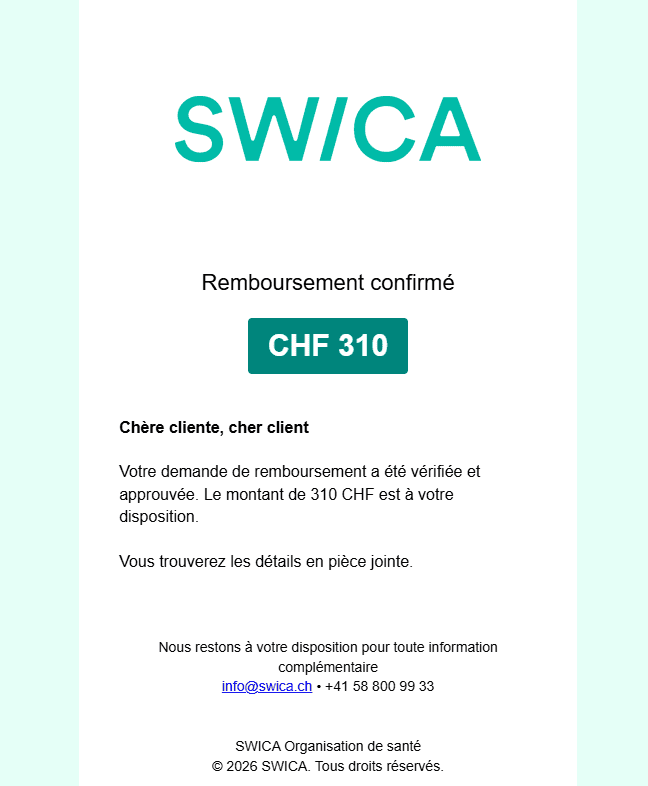 SWICA E-Mail Beispiel